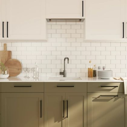 Дръжки за шкафове, 10 бр, черни, 224 мм, неръждаема стомана