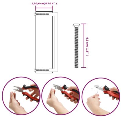 Дръжки за шкафове, 10 бр, черни, 224 мм, неръждаема стомана