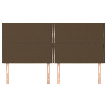 Табла за легло, тъмнокафява, 180x5x118/128 см, плат