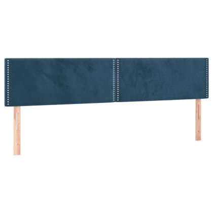Табла за легло, тъмносиня, 160x5x78/88 см, кадифе