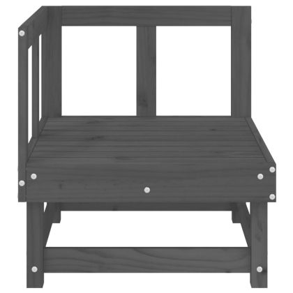 Градински ъглов диван, сив, бор масив