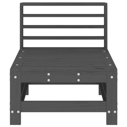 Градински среден диван, сив, бор масив