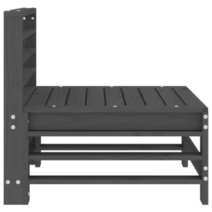 Градински среден диван, сив, бор масив