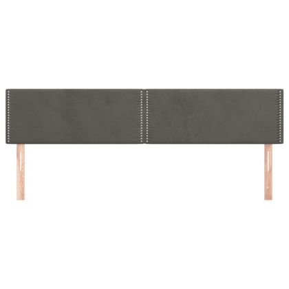 Горни табли за легло, 2 бр, тъмносиви, 80x5x78/88 см кадифе