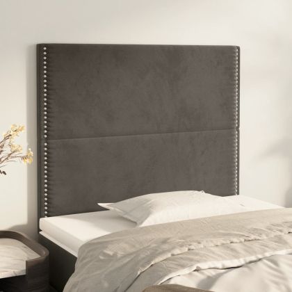 Табла за легло, тъмносива, 80x5x118/128 см, кадифе