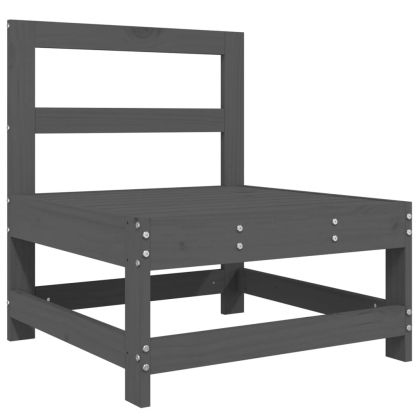 Градински среден диван, сив, бор масив