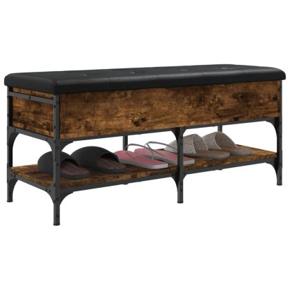 Пейка за обувки, опушен дъб, 102x42x45 см, инженерно дърво