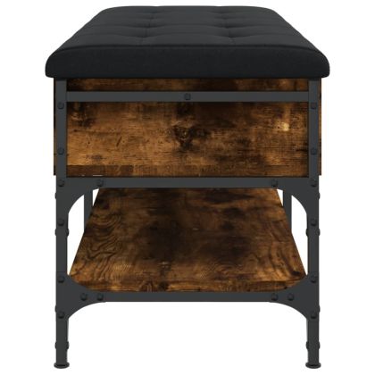 Пейка за обувки, опушен дъб, 102x42x45 см, инженерно дърво