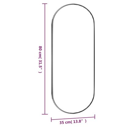 Стенно огледало 35x80 см стъкло овално