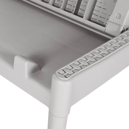 Шезлонг, сив, 186x60x29 см, PP