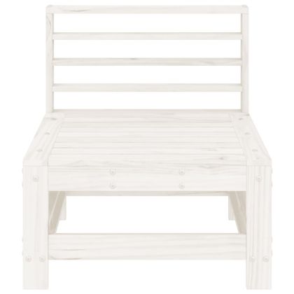 Градински средни дивани, 2 бр, бели, бор масив