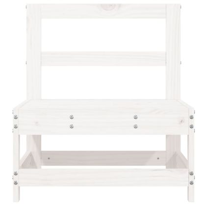 Градински среден диван, бял, бор масив