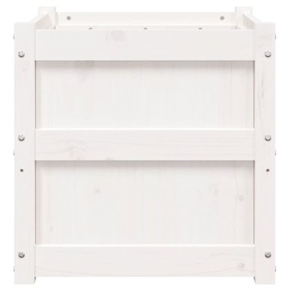 Градински сандъци, 2 бр, бели, борово дърво масив