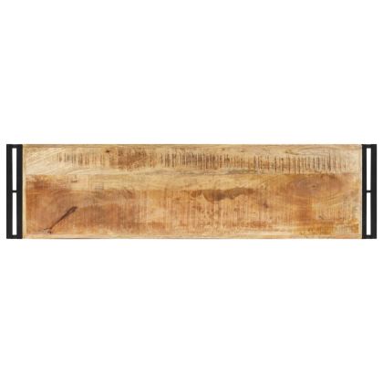 Конзолна маса, сива, 120x30x75 cм, грубо мангово дърво