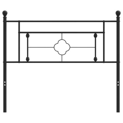 Метална резервна табла за легло, черна, 107 см