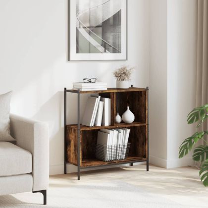 Библиотека, опушен дъб, 72x28x77,5 см, инженерно дърво