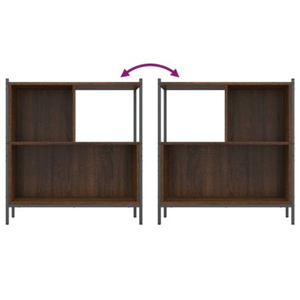 Библиотека, кафяв дъб, 72x28x77,5 см, инженерно дърво