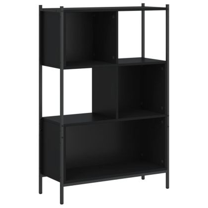 Библиотека черна 72x28x109 см инженерно дърво