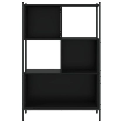Библиотека черна 72x28x109 см инженерно дърво
