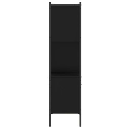 Библиотека черна 72x28x109 см инженерно дърво