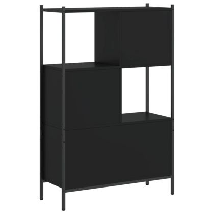 Библиотека черна 72x28x109 см инженерно дърво