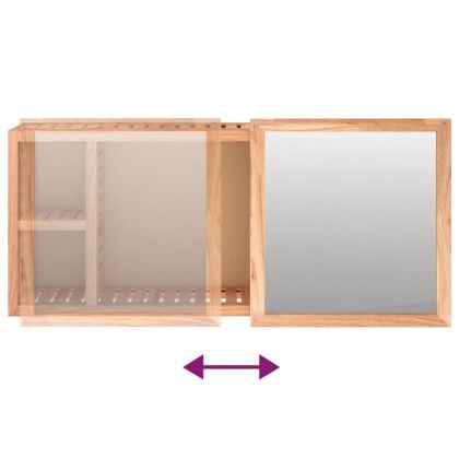 Шкаф с огледало 80x17x34 см орехово дърво масив