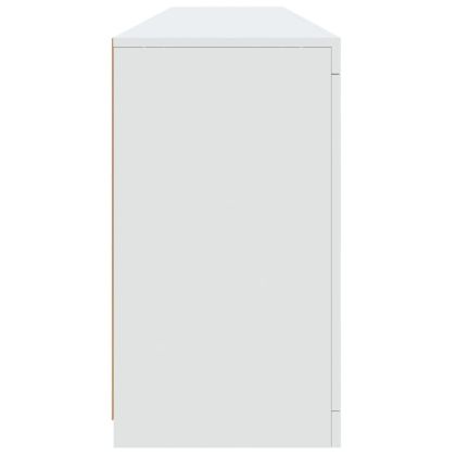 Сайдборд с LED светлини, бял, 181,5x37x67 см