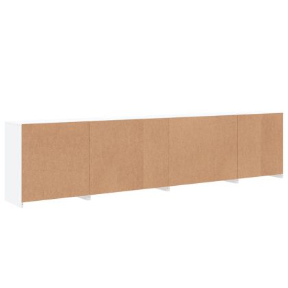 Сайдборд с LED светлини, бял, 283x37x67 см