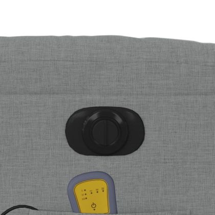 Електрически масажен реклайнер стол, светлосив, текстил