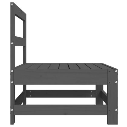 Градински средни дивани, 2 бр, сиви, бор масив