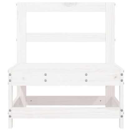 Градински средни дивани, 2 бр, бели, бор масив