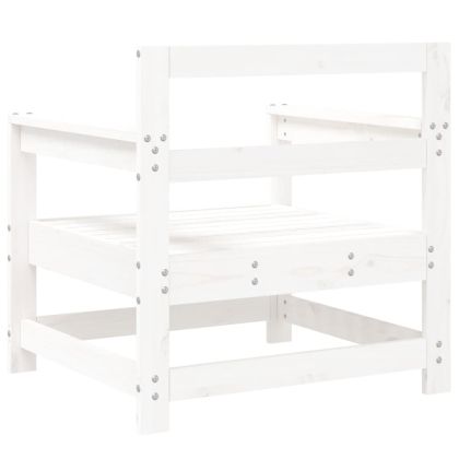 Градински столове, 2 бр, бели, борово дърво масив