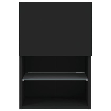 ТВ шкаф с LED осветление, черен, 40,5x30x60 см