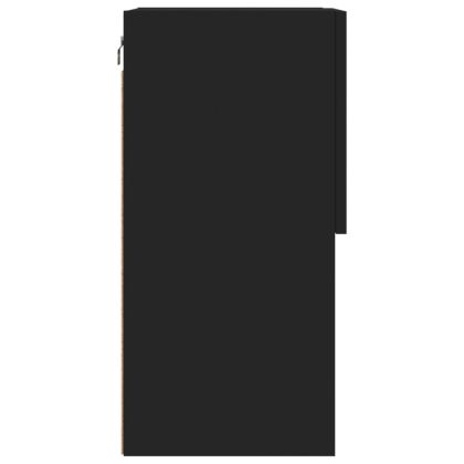 ТВ шкаф с LED осветление, черен, 40,5x30x60 см