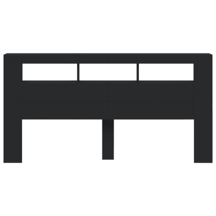 LED горна табла, черна, 200x18,5x103,5 см, инженерно дърво