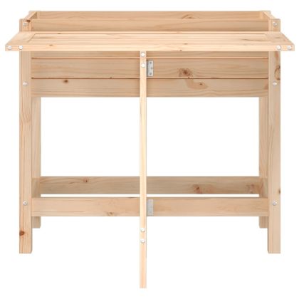 Градинска кашпа със сгъваем плот, масивен бор