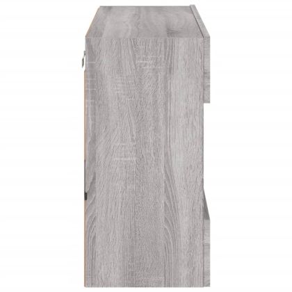 Стенен ТВ шкаф с LED осветление, сив сонома, 78,5x30x60,5 см