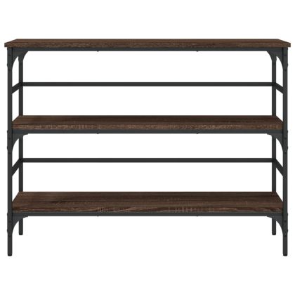 Конзолна маса, кафяв дъб, 100x32x75 см, инженерно дърво