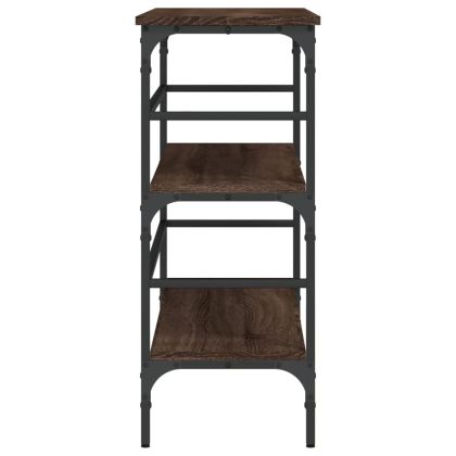 Конзолна маса, кафяв дъб, 100x32x75 см, инженерно дърво