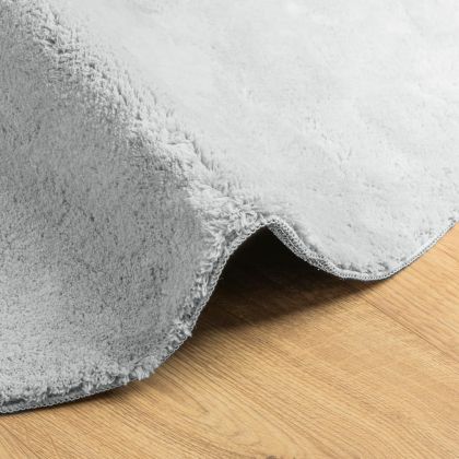 Килим HUARTE с къс косъм, мек и миещ се, сив, Ø 120 см
