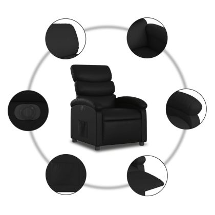 Електрически наклоняем стол, черен, изкуствена кожа