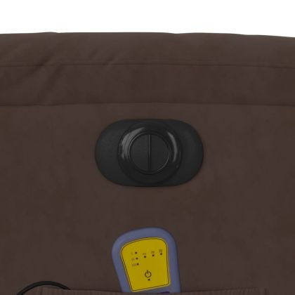 Електрически масажен наклоняем стол кафяв микрофибърен текстил