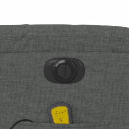 Електрически масажен реклайнер стол, тъмносив, текстил