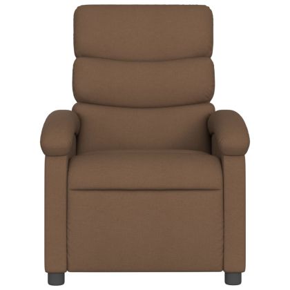 Електрически масажен реклайнер стол, кафяв, текстил