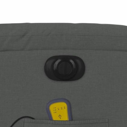 Електрически масажен реклайнер стол, тъмносив, текстил