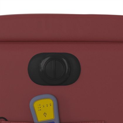 Електрически масажен накланящ стол виненочервен изкуствена кожа