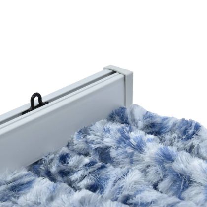 Завеса против насекоми синьо бяло и сребристо 90x220 см шенил