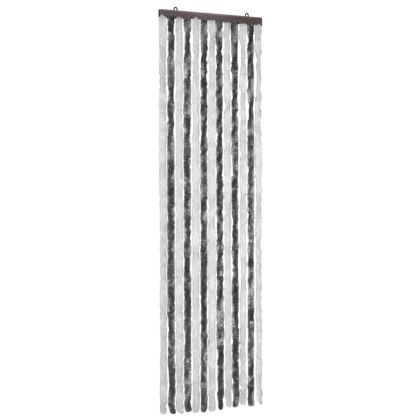 Завеса против насекоми, сиво и бяло, 56x185 см, шенил