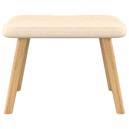 Люлеещ се стол с табуретка, кремав, плат