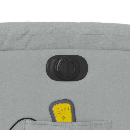 Електрически масажен реклайнер стол, светлосив, текстил